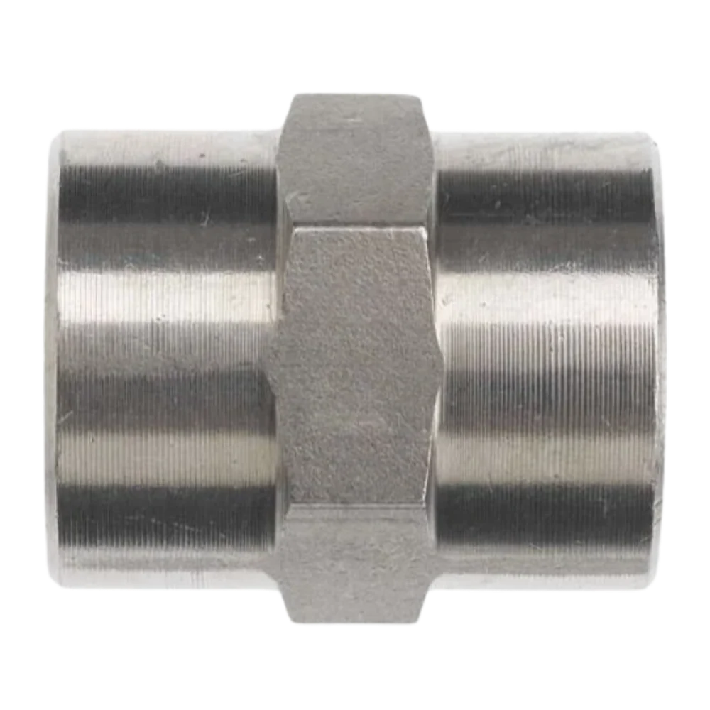 3/8" FPT steel hex coupler, 5,000 PSI