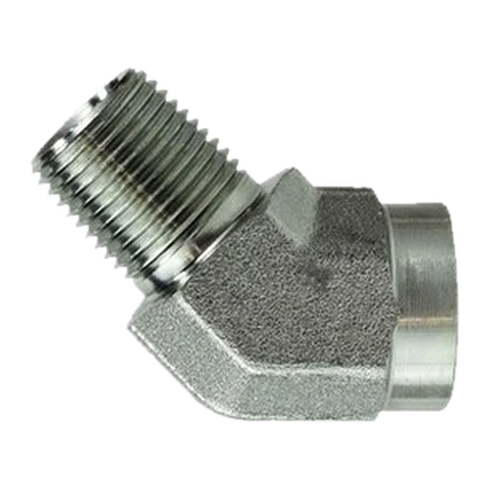 3/8" steel 45° street elbow, MPT x FPT, 5,000 PSI