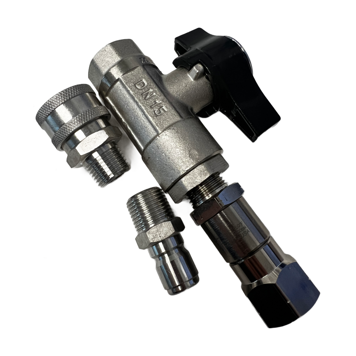 DN15 valve and Mosmatic 32.864 high-flow swivel assembly