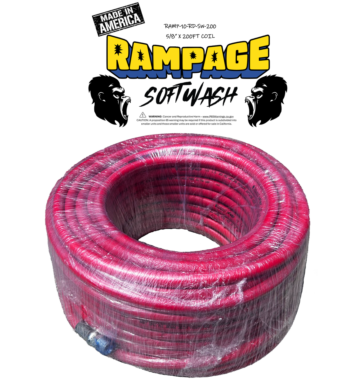Rampage red 200-foot softwash hose