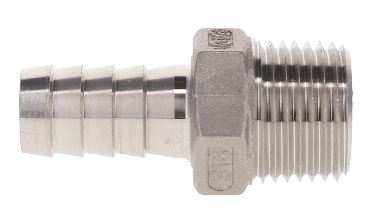 Titan 1/2-inch hose barb x 1/2-inch male NPT stainless steel fitting