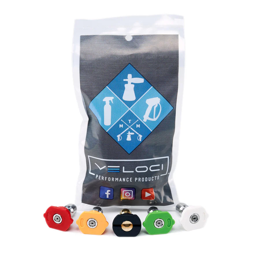 Quick connect pressure washer spray nozzle 5-pack