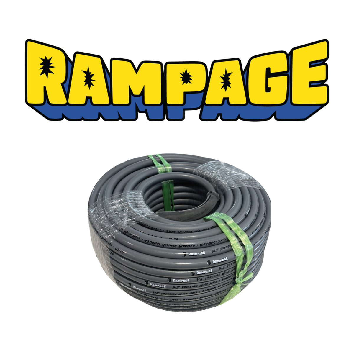 Rampage RAMP106-100 smooth gray 100-foot pressure washer hose