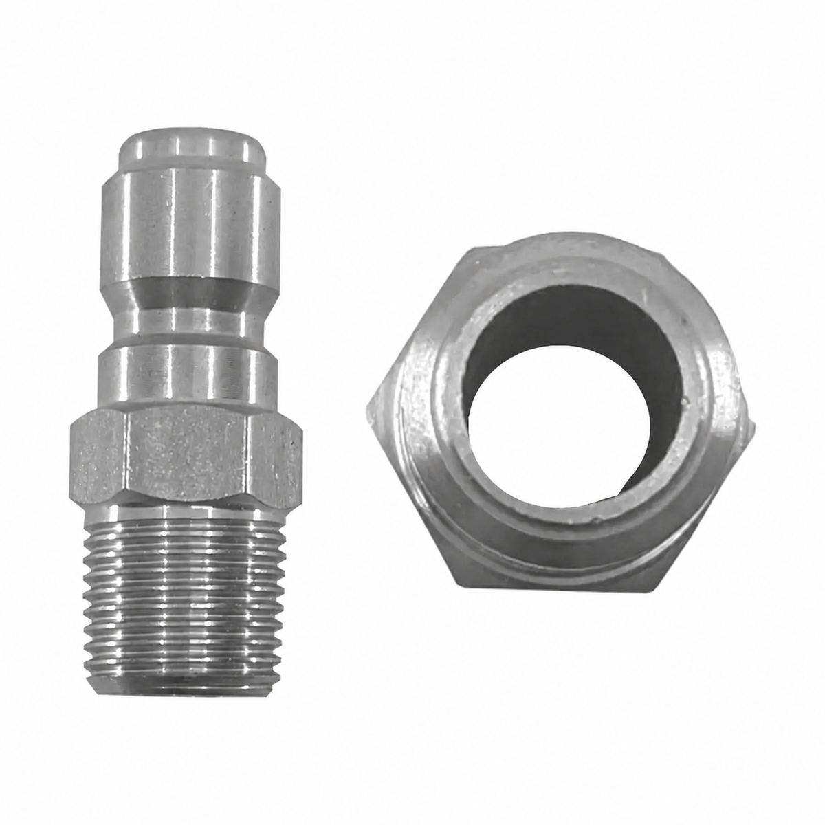 Stainless Steel 3/8" Quick Connect Plug x 3/8" MPT