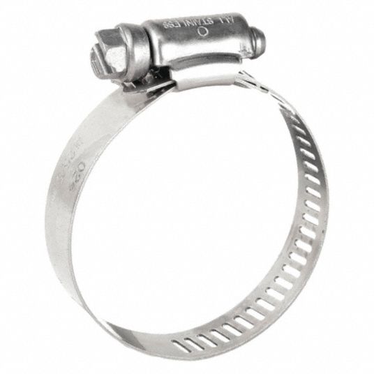 Stainless steel worm gear hose clamp, SAE 8