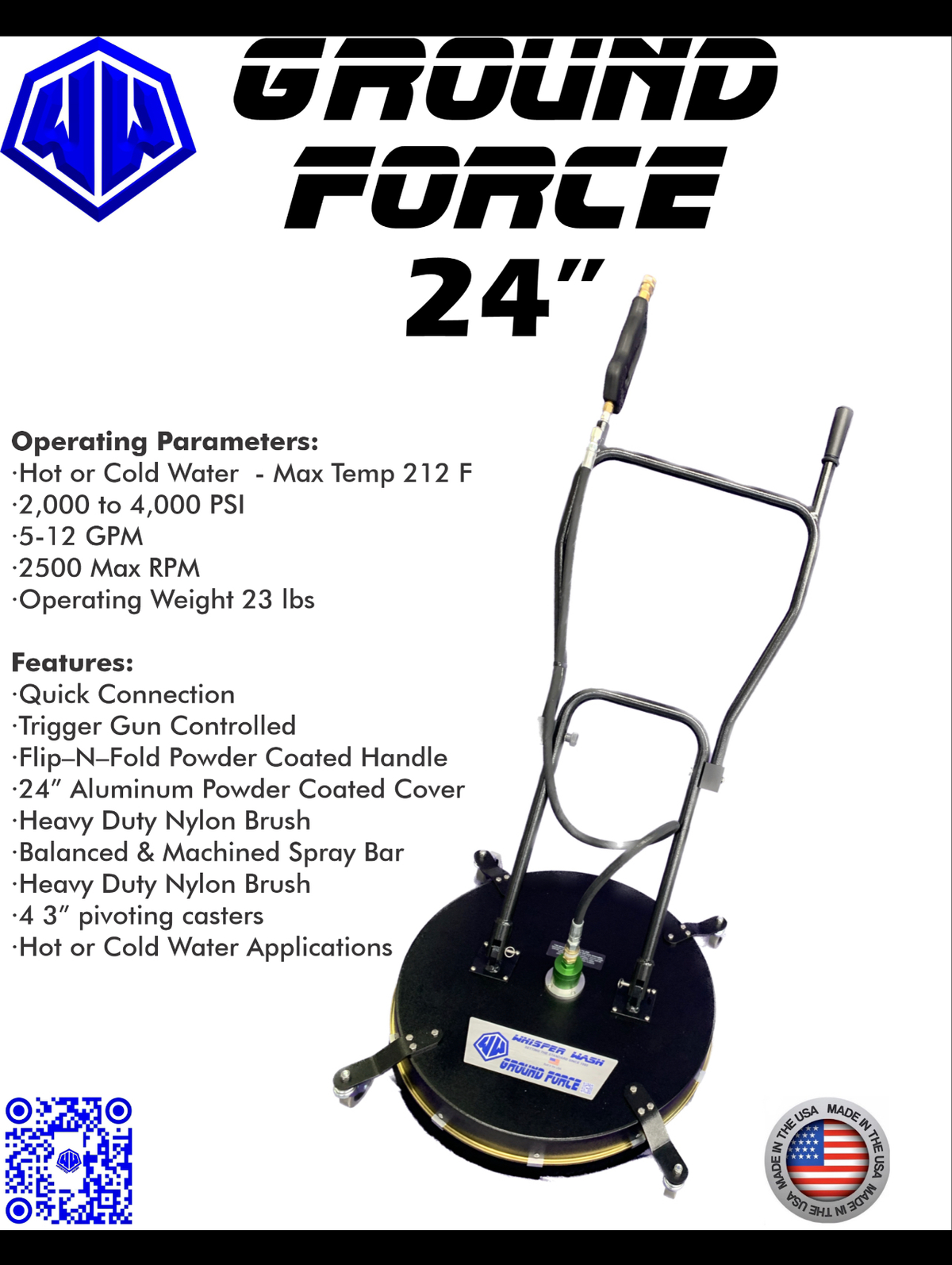 Whisper Wash Ground Force 24-inch surface cleaner