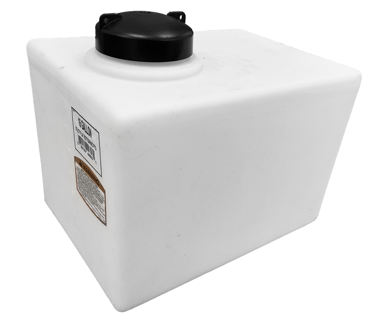 16-gallon soap tank with corner mounting bolts
