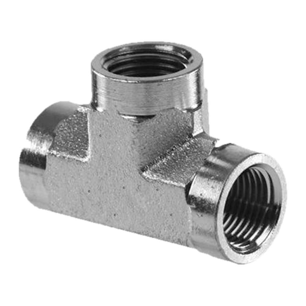 3/8" FPT steel tee, 5,000 PSI