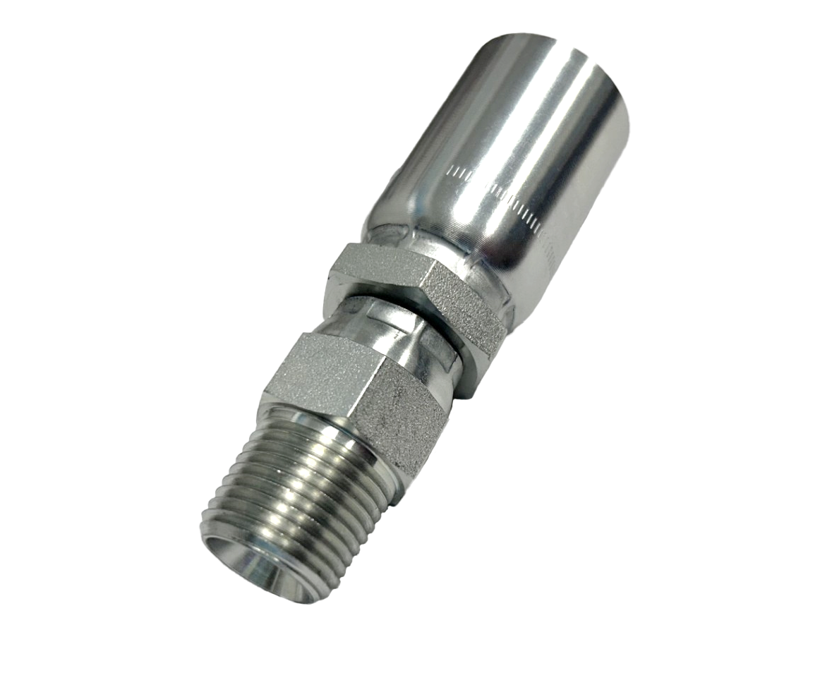 5/8" Hose x 1/2" NPT Softwash Hose Crimp - Swivel - Stainless