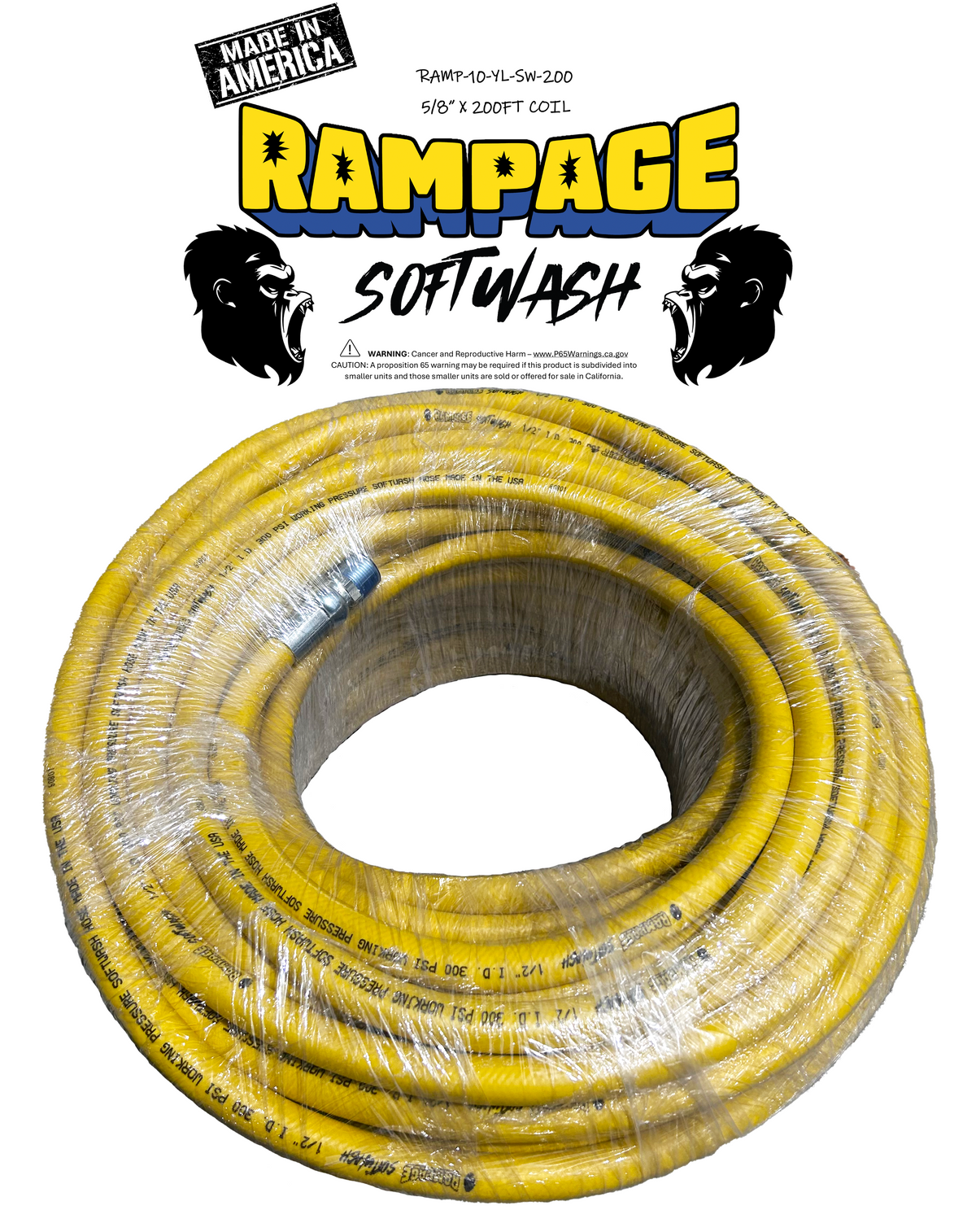 Rampage yellow 200-foot softwash hose