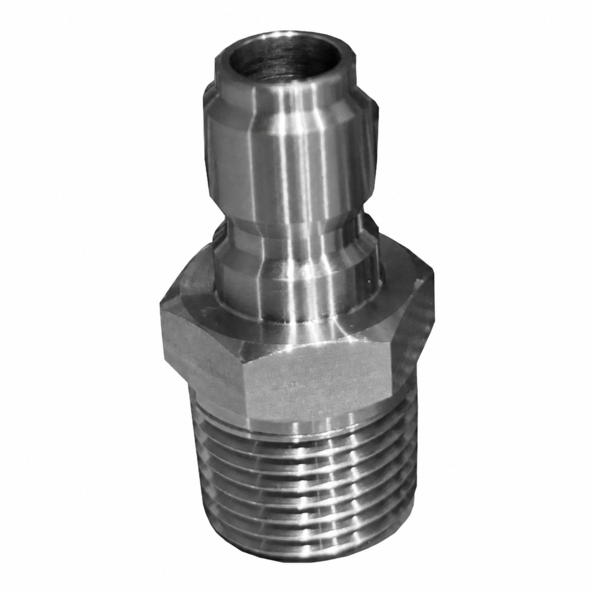 Stainless Steel 3/8" Quick Connect Plug x 1/2" MPT