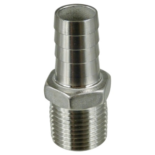 Stainless Steel 1/2" MPT to 5/8" Barb