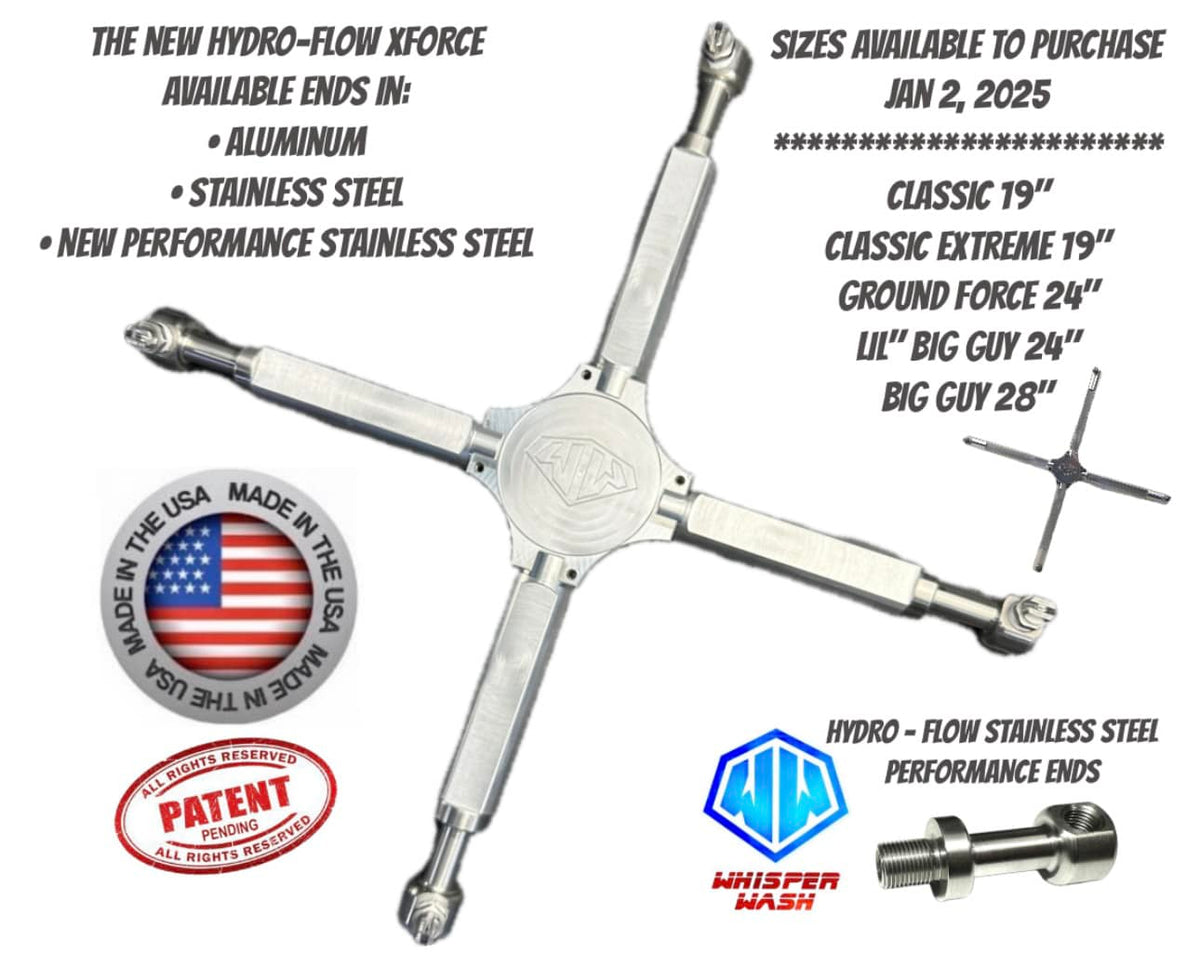 Whisper Wash XForce stainless steel 4-tip spray bar
