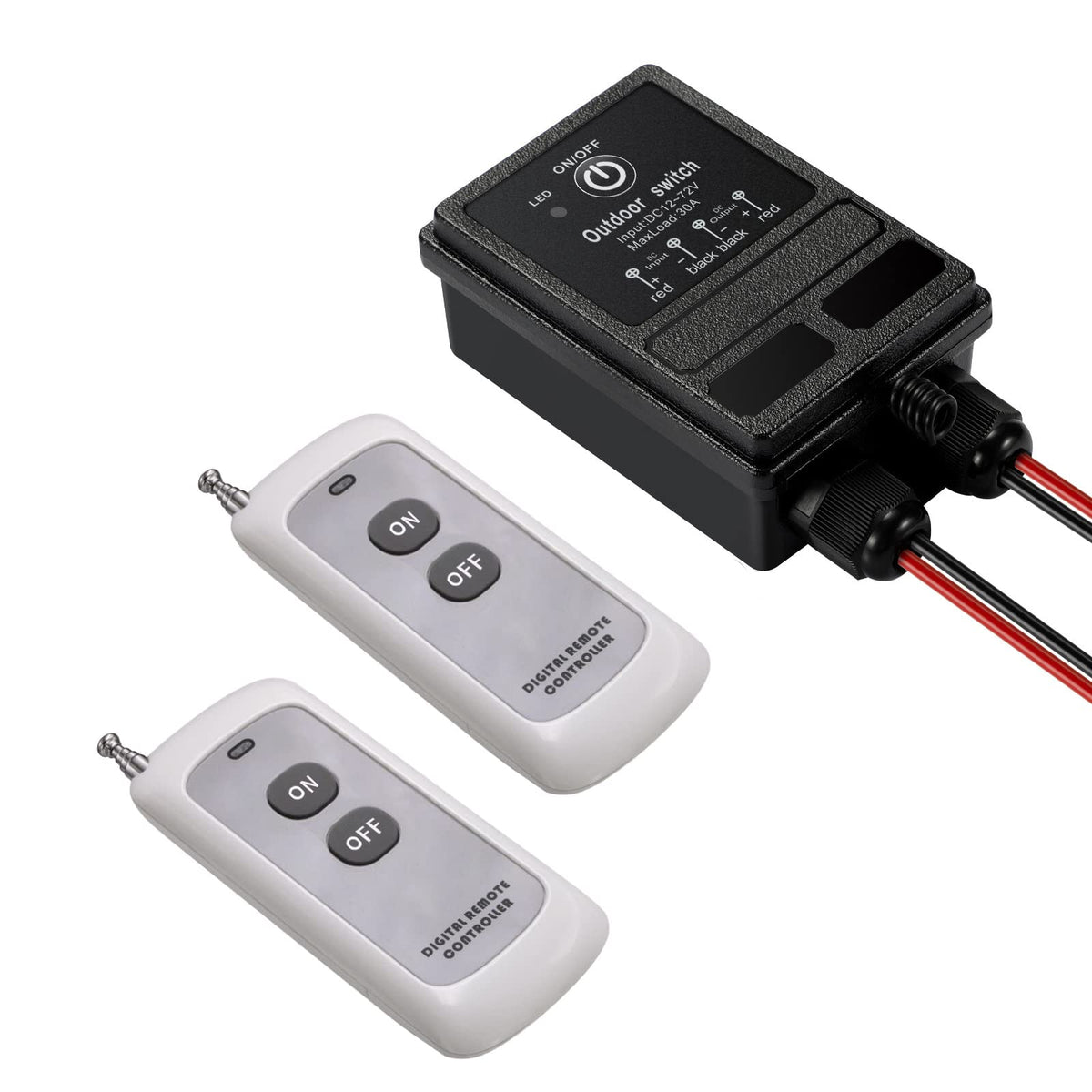 ZHOFONET wireless remote control relay switch with two remotes